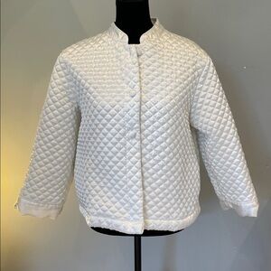 White satin Quilted bed Jacket Kayanna vintage like new